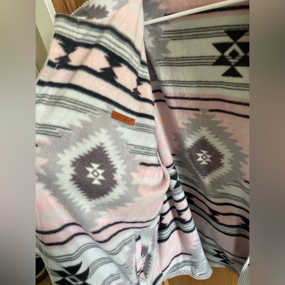 Simply Southern Striped Corduroy Jacket with Aztec Lining- Reversible! - Picture 2 of 3